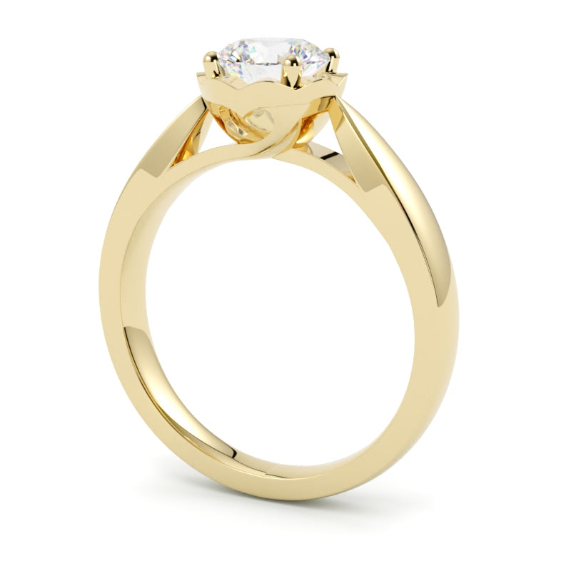 Pierścionek z diamentem Aspen od GOLDPORT, żółte złoto 750, nowoczesna oprawa diamentu